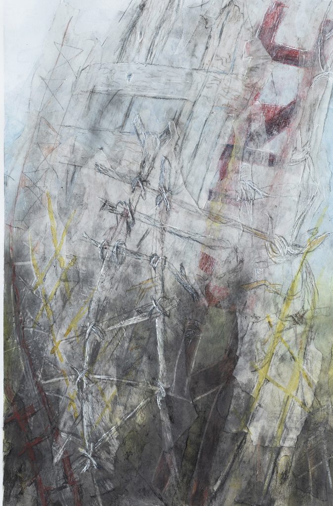 multiple layers of colorful ladders ascending skyward