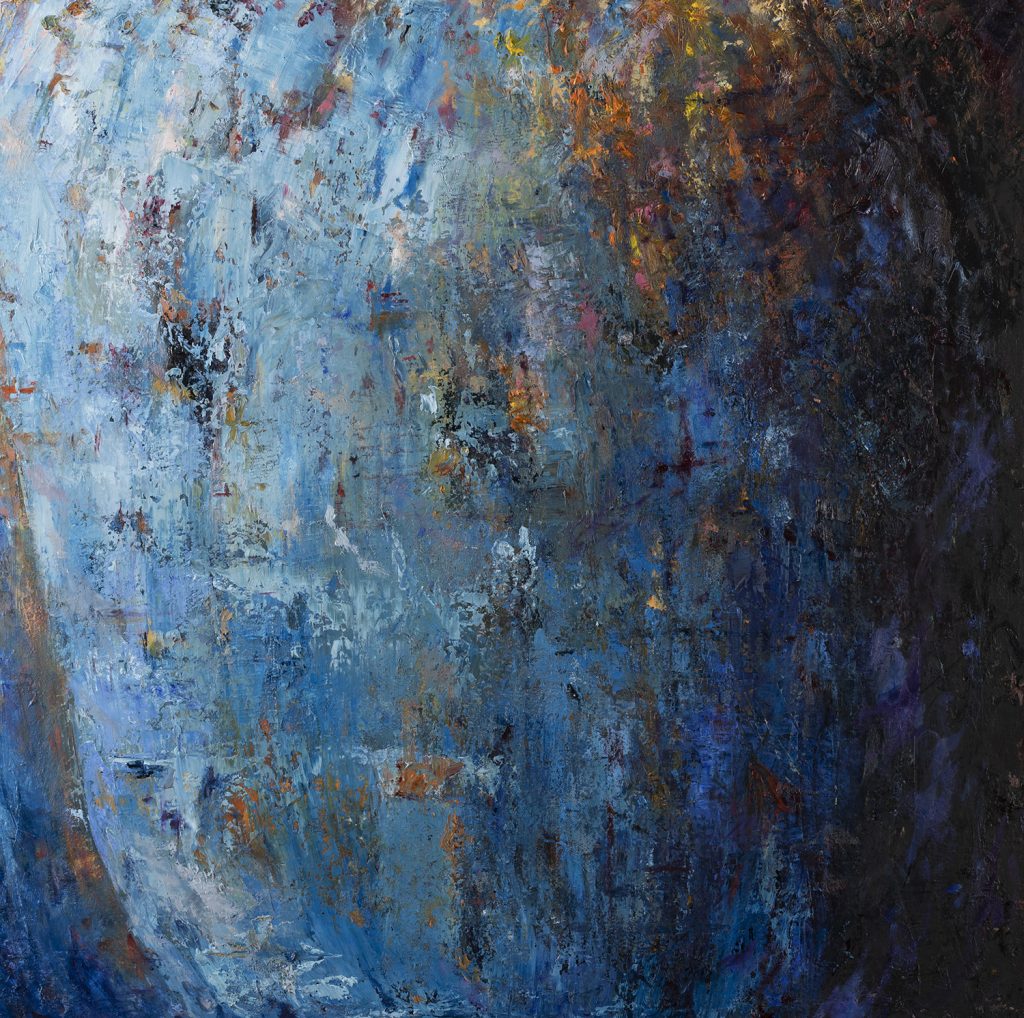 abstracted view of large blue vase